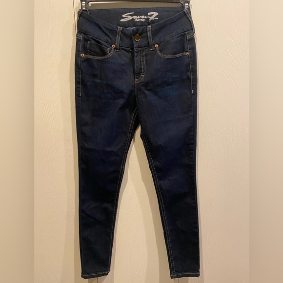 Seven7 Dark Denim Skinny Jean Size 8 - Picture 1 of 8
